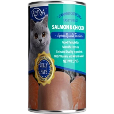 Amna Cat Canned Food Jelly Pate - Salmon and Chicken 375g | Cat Wet Food image