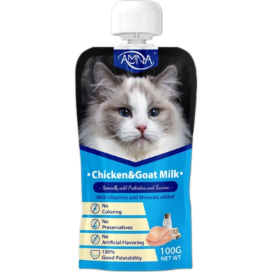 Amna Cat Meat Paste Pouch - Chicken and Goat Milk 100g | Cat Wet Food image