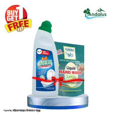 Andalus Toilet Cleaner 750 ml Buy Get Yusera Liquid Hand Wash Lemon Refill 170 ml Free image