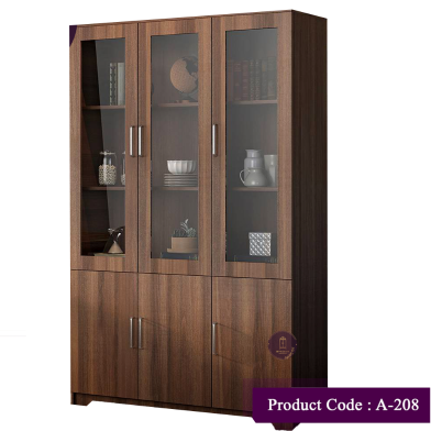AndorMahal 3 Part Showcase Cabinet Made of Melamine Laminated Board image