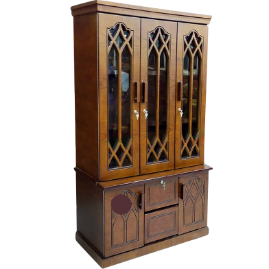 Andormahal Furniture Classic Three Door Showcase Made of MDF Board image