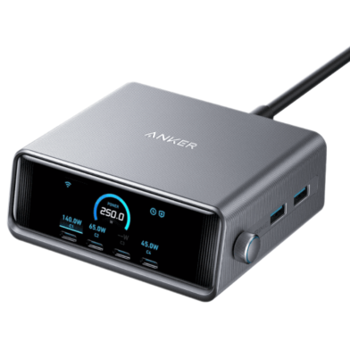 Anker Prime 250W GaN USB C Charging Station With LCD And 6-Port Smart Control image