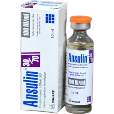 Ansulin 30 Percent, 70 Percent in 100 IU/ml Penfill 3 ml cartridge image