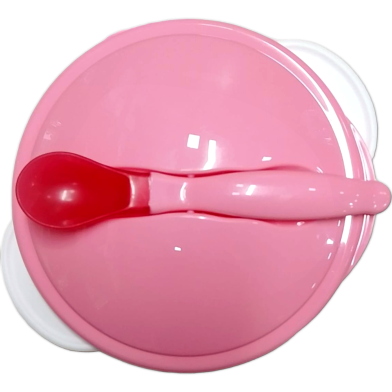 Apple Bear Single Spoon Bowl Pink 1 Pcs image