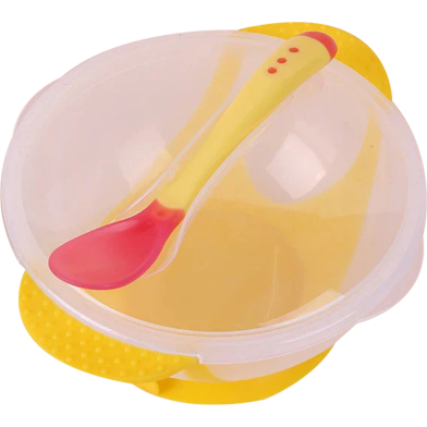 Apple Bear Single Spoon Bowl Yellow image
