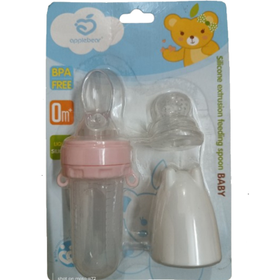 Applebear Silicone Extrusion Feeding Spoon Feeder for 0 month Plus Baby Food and Juice Feeder image