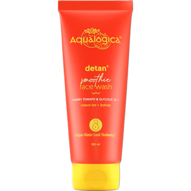 Aqualogica Detan Plus Smoothie Face Wash with Cherry Tomato and Glycolic Acid for Tan Removal - 100ml image
