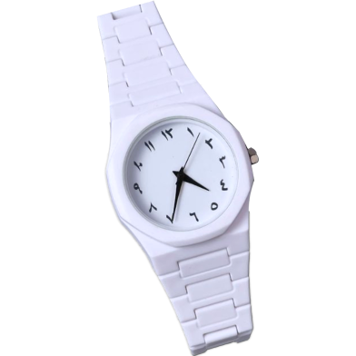 Arabic Watch Men's Quartz Watch White PC Plastic image