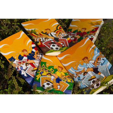 Argentina, Brazil, France, Germany, Portugal World Cup Football Team Notebook 5-Pack image