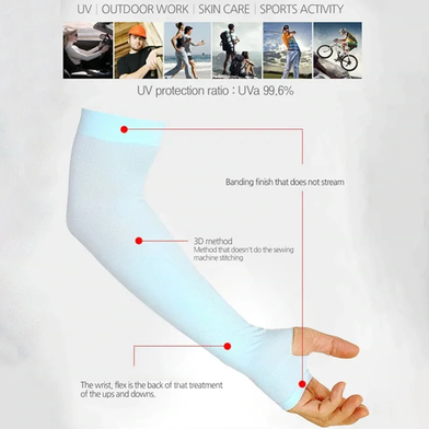 Arm Hand Sleeve 1 Pair Thumb Hole Shape UV Sun Protection Unisex Breathable Outdoor Sports Soft And Light Weight Opp Bag Packaging Slide 2