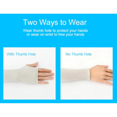 Arm Hand Sleeve One Pair Thumb Hole Shape UV Sun Protection Unisex Breathable Outdoor Sports Soft And Light Weight Slide 4