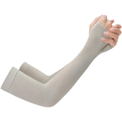 Arm Hand Sleeve One Pair Thumb Hole Shape UV Sun Protection Unisex Breathable Outdoor Sports Soft And Light Weight Paper Bag Packaging image