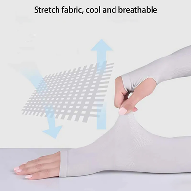 Arm Hand Sleeve One Pair Thumb Hole Shape UV Sun Protection Unisex Breathable Outdoor Sports Soft And Light Weight Slide 2