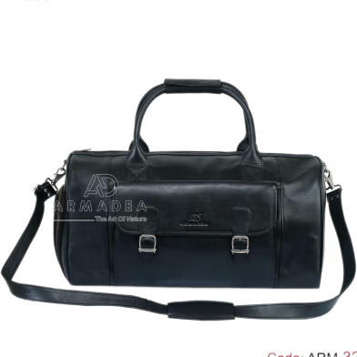 Armadea Big Size Travel Bag with Shoe Compartment Black image