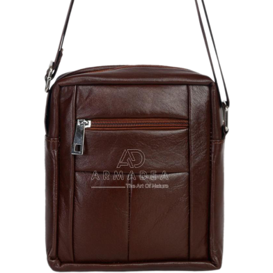 Armadea Biker Bag with Genuine Leather (Mini ) Chocolate image