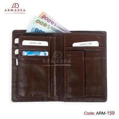 Armadea Buffelo Leather Semi Long Wallet Chocolate image