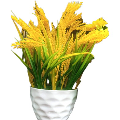 Artificial Golden Wheat Grass Arrangement in a Decorative Pot Rendom image
