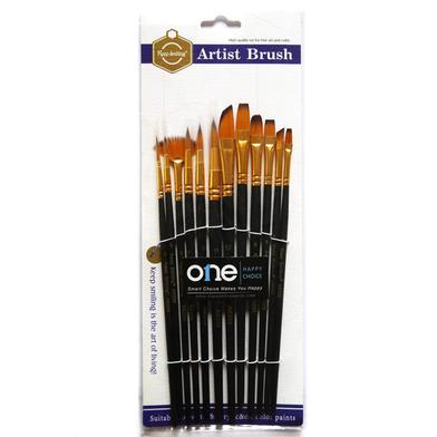 Keep Smiling Artist Paint Flat Brush Set 12 Pcs image