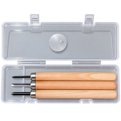 Arts 3 pcs Professional Wood Carving Chisel Knife Hand Tool Set for Basic Detailed Carving Woodworkers Gouges image