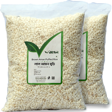 Ashol Brown Amon Puffed Rice (Lol Amon Muri) - 2×400Gm image