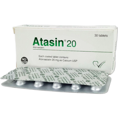 Atasin 20 mg Tablet 10's Strip image
