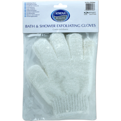 Athena Bath And Shower Exfoliating Gloves - White image