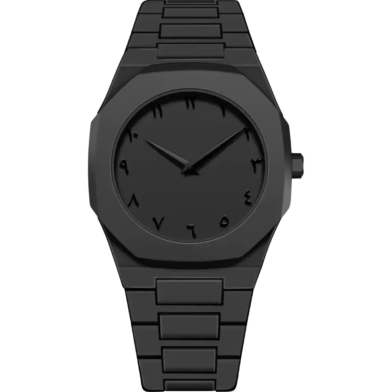 Aura Men’s Matte Black Analog Watch With Arabic Numerals image