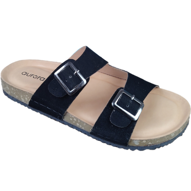 Aurora Men’s Classic Suede Cork Sandals Adjustable Buckle Comfort Footbed Slippers image