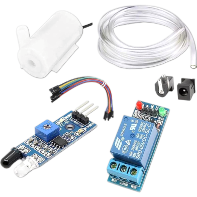 Automatic Hand Sanitizer Dispenser Machine IR Sensor, Submersible Water Pump, 30 CM Pipe Relay Module DIY KIT image