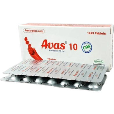 Avas 10 mg Tablet 14's Strip image