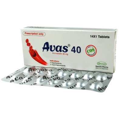 Avas 40 mg Tablet – 14's Strip image