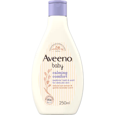 Aveeno Baby Calming Comfort Bedtime Bath Wash 250ml image