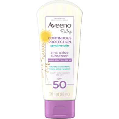 Aveeno Baby Continuous Protection Sensitive Skin Sunscreen SPF 50 88ml image