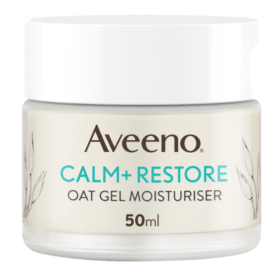 Aveeno Face Calm Plus Restore Oat Gel Moisturiser For Sensitive Skin 50ml (UK) image