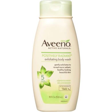 Aveeno Positively Radiant Exfoliating Fresh Scent Body Wash 532ml image