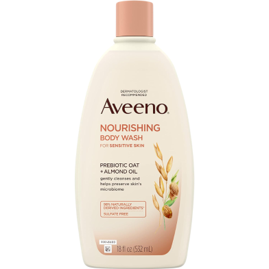 Aveeno Prebiotic Oat Plus Almond Oil Nourishing Body Wash 532ml image