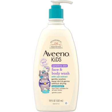 Aveeno Kids Sensitive Skin Face And Body Wash With Oat Extract 532ml image