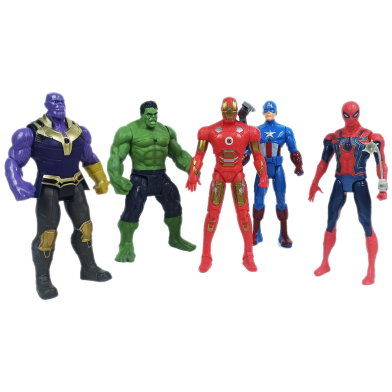 Avengers Action Figure Iron-Man, Captain America, Hulk, Spider Man And Thanos - 5 Pcs Set image