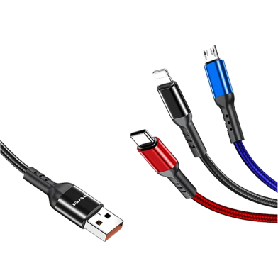 Awei CL-971 Multi Charger Cable 3 In 1 2.4A Fast Charging Wire image