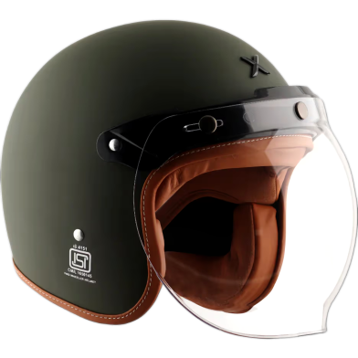 Axor Retro Army Green Half Face Bike Helmet image