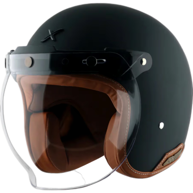 Axor Retro Matt Black Half Face Bike Helmet image