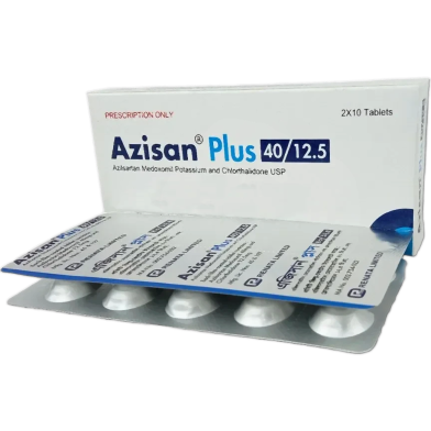 Azisan Plus 40 mg 12.5 mg Tablet 10's Strip image