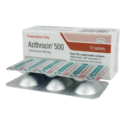 Azithrocin 500 mg Tablet 3's strip image