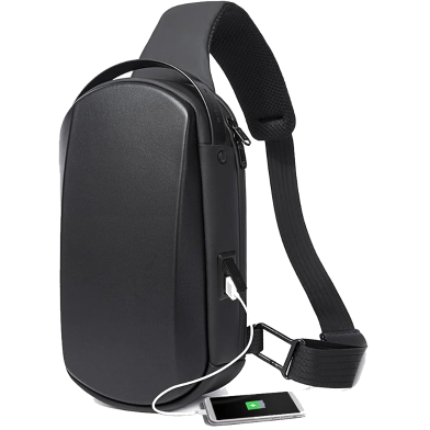 BANGE Sling Bag for Men,Safe Protect Hard Shell Crossbody Bag, Waterproof Shoulder Bag for Women image