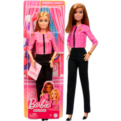 Barbie HXN96 Future Leader Blonde Doll Wearing Outfit With 2 Golden Bracelets and Pin, Ages 3 Plus image