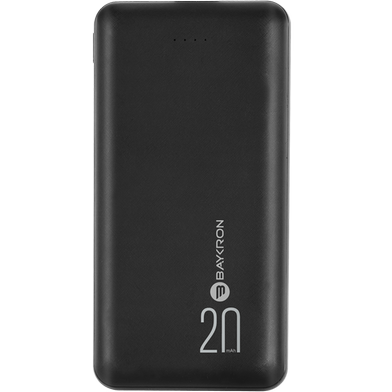 Baykron BA-PB-BLK-200 Power Bank 20,000MAH USB 2 - Black image