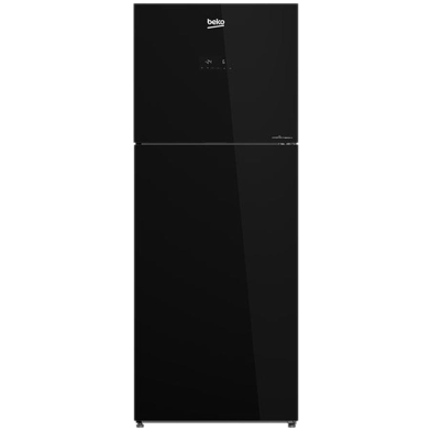BEKO Top Mount Refrigerator | 340 Ltr | Black Glass Door (BOREF-B3RDNR37ZGB) image