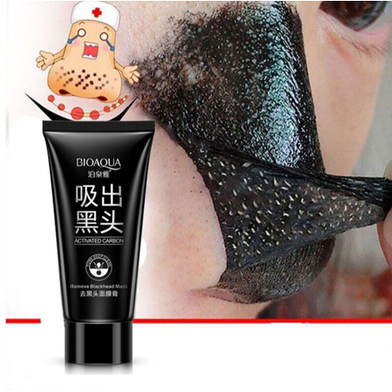 BIOAQUA ACTIVATED CARBON CHARCOAL BLACKHEAD REMOVAL CLEANSING DEEP PORES PEEL OFF BLACK MASK - 60GM Slide 4
