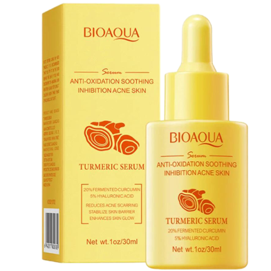 BIOAQUA Turmeric Whitening Freckles Serum Remove Dark Spots Melasma Brighten Lighten Melanin Improve Dull Anti-aging Face Skin Care - 30ml image