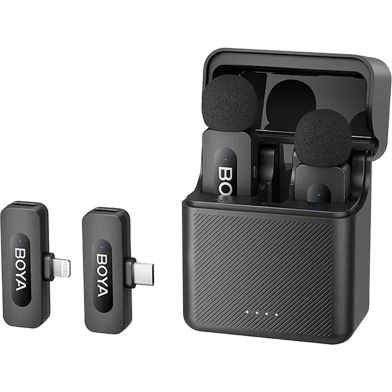 BOYA BY-V3 Combo 2.4 GHz Dual-Channel Wireless Microphone for Android And IOS image